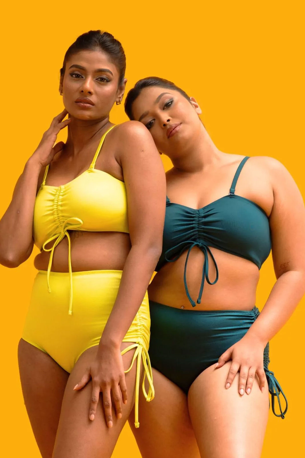 Side Ruched High Waisted Swim Bottom