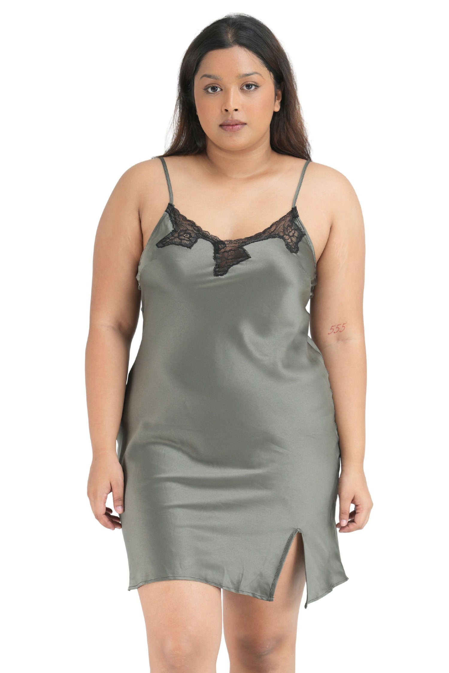 Satin Slip with Trim Lace